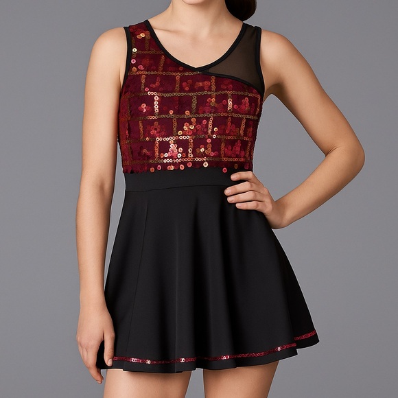 WEISSMAN Dance Costume, Women’s Dress Sequin Skater, SIZE Adult Medium - Picture 3 of 12